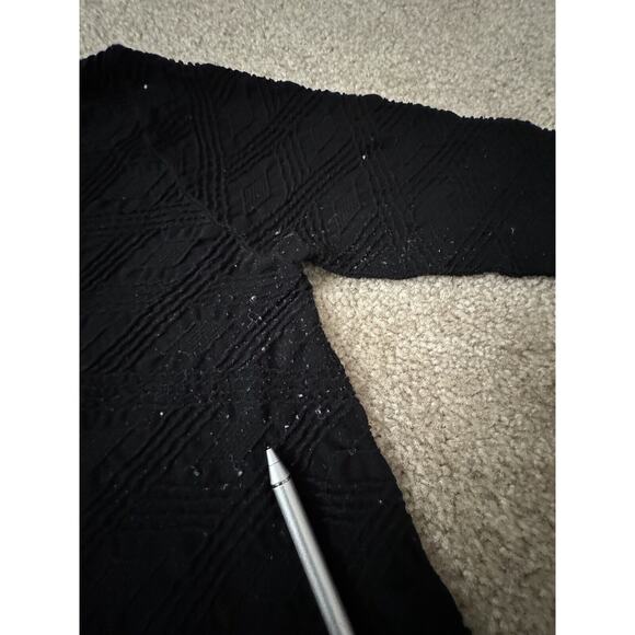 Tees by Tina Dress One Size Scoop Neck Stretchy Crinkle 3/4 Sleeve Black USA - Picture 4 of 5